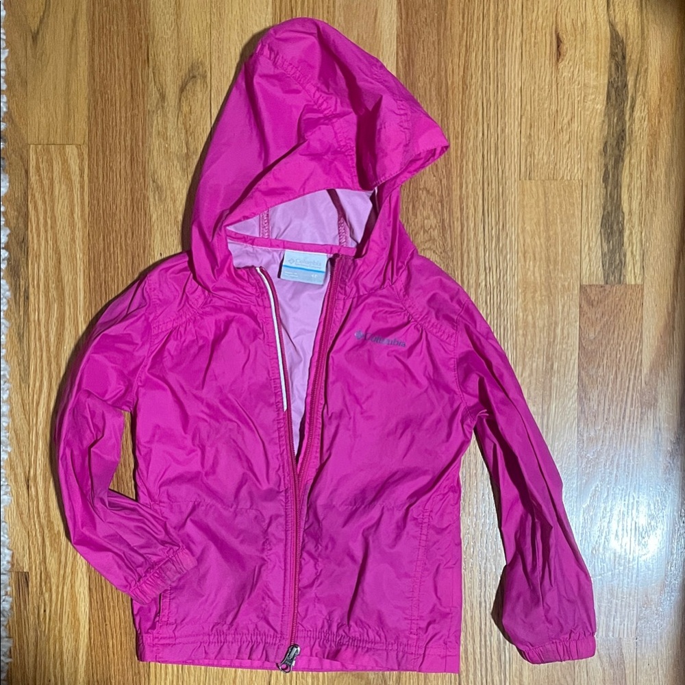Columbia Girls' Hot Pink Hooded Windbreaker Jacket